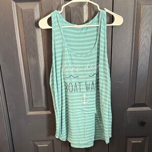 Maurices Aqua Striped Tank Top